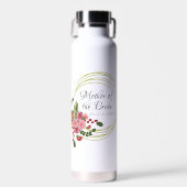 花をあしらった義理の母への結婚式のプレゼント ウォーターボトル (正面)