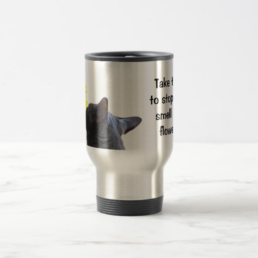 花をかぐために時間を計って下さい トラベルマグ (中央)