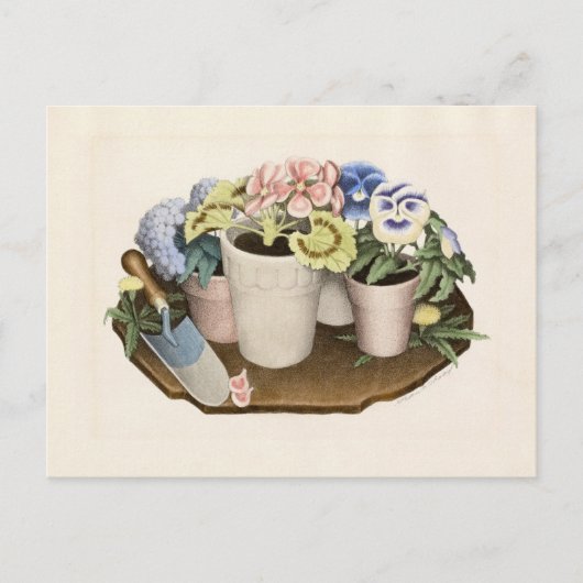 花をグラントウッドで飼う ポストカード (正面)