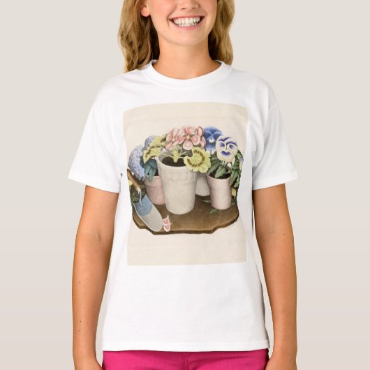 花をグラントウッドで飼う Tシャツ (正面)