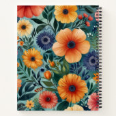 花をテーマにしたスパイラルノート ノートブック (裏面)