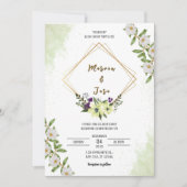 花をテーマ結婚にした 招待状 (正面)