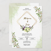 花をテーマ結婚にした 招待状 (正面/裏面)