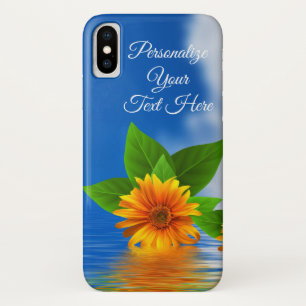 花をパーソナライズエレガント海の水の上にドリフト iPhone X ケース