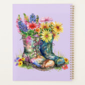 花をブーツに入れ、名前と年でパーソナライズ プランナー手帳 (裏面)