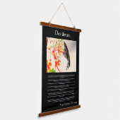 花をブーンと鳴らすデシデラタ・ハミングバード 吊り下げ型タペストリー (傾斜あり)