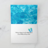 花をプールに持つ裸足 カード (内部)