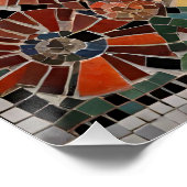 花をモザイクで飾った青ネコ ポスター (コーナー)