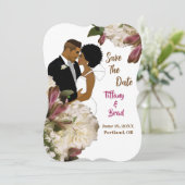 花をモチーフにしたアフリカ系アメリカ人ウェディングの保存日 (スタンド正面)