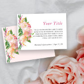 花をモチーフにしたエレガントなピンクとゴールドのカスタム封筒 エンクロージャーカード