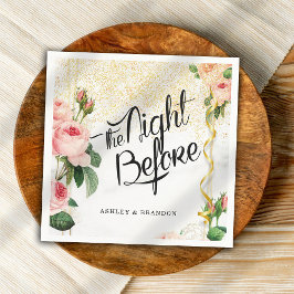 花をモチーフにしたエレガントな前夜のリハーサル用ナプキン スタンダードカクテルナプキン