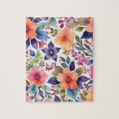 花をモチーフにしたカラフルな水彩画 ジグソーパズル (縦)