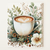花をモチーフにしたコーヒーをテーマにしたパーソナライズ プランナー手帳 (裏面)