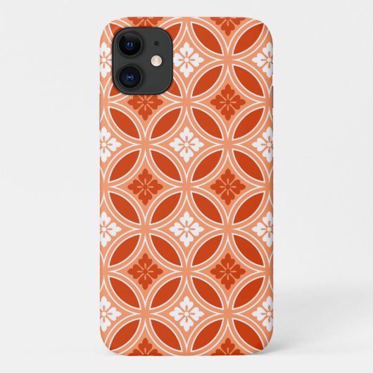 花をモチーフにしたシッポーミカンオレンジ Case-Mate iPhoneケース (裏面)