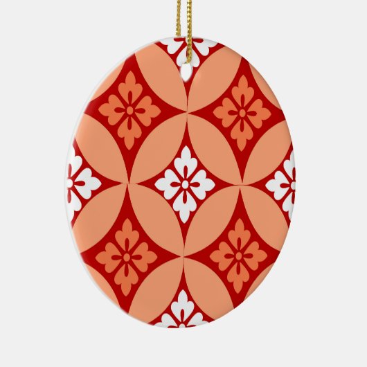 花をモチーフにした七宝、まんだらんオレンジ セラミックオーナメント (右)