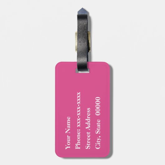 花をモチーフにした七宝、ピンクとブルゴーニュのルッガ ラゲッジタグ (裏面縦)