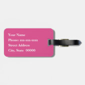 花をモチーフにした七宝、ピンクとブルゴーニュのルッガ ラゲッジタグ (裏面横)