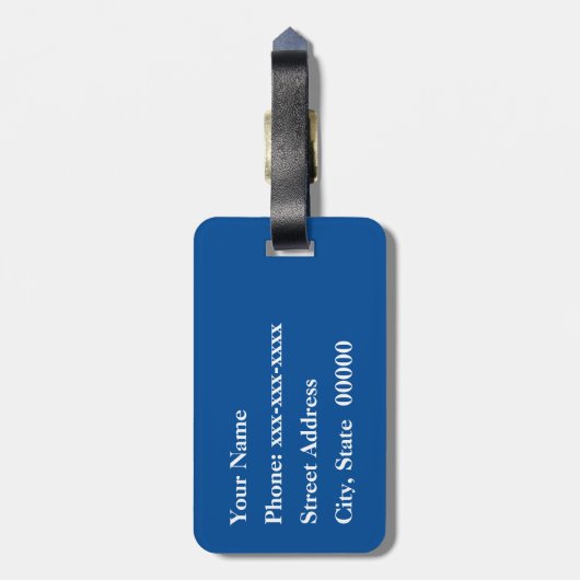 花をモチーフにした七宝、藍色、白 ラゲッジタグ (裏面縦)