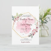 花をモチーフにした結婚式の招待状 招待状 (スタンド正面)