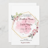 花をモチーフにした結婚式の招待状 招待状 (正面/裏面)