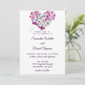 花をモチーフにした美しい結婚式の招待状カード 招待状 (スタンド正面)