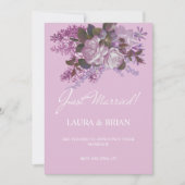 花をモチーフにした、結婚したてのウェディングアナウンス 招待状 (正面)