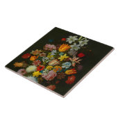 花をワンリ・ヴァセに生けた静物画 タイル (側面)