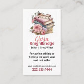 花を付けて積み重ねた本 名刺 (正面)