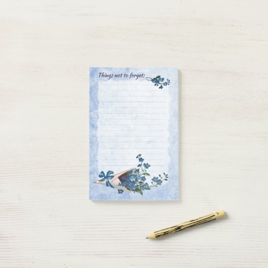 花を付けないでポ忘れストイットを思い出す ポストイット (デスク上)