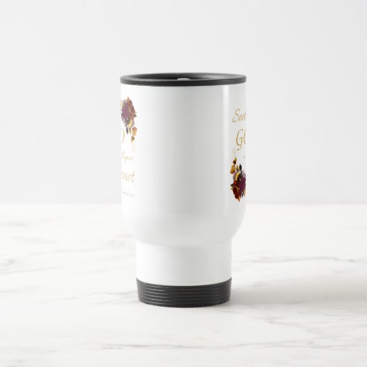 花を信仰する女性：すべての神を求めるハート トラベルマグ (中央)