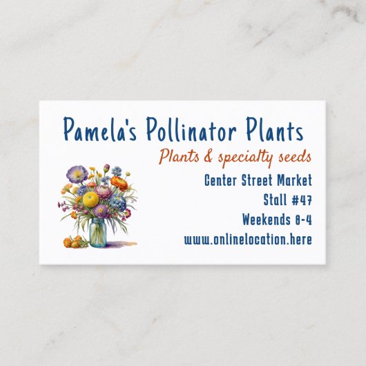 花を切って名刺を売る 名刺 (正面)