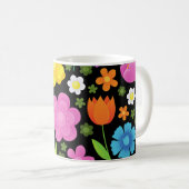 花を前向き育てカラフルる コーヒーマグカップ (正面右)