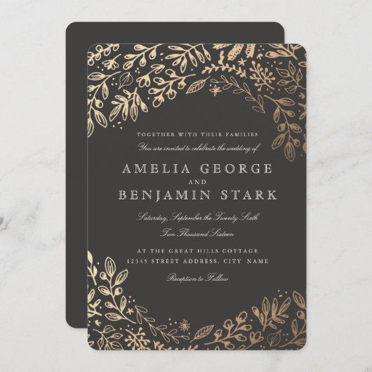 花を収穫 招待状 (正面/裏面)