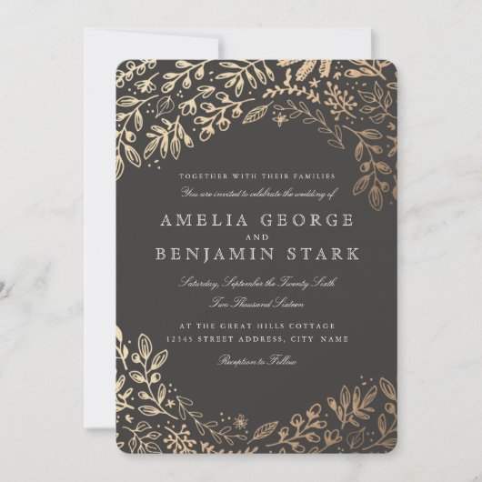 花を収穫 招待状 (正面)