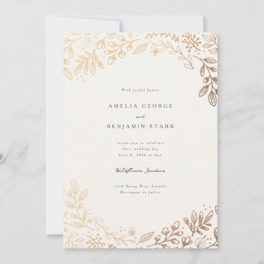 花を収穫 招待状 (正面)