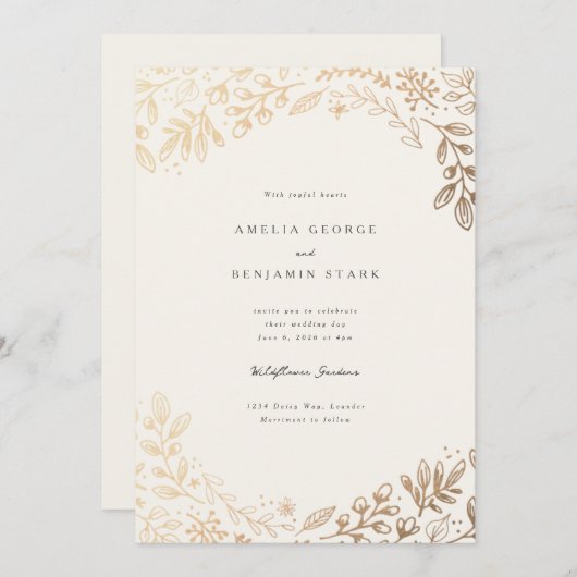 花を収穫 招待状 (正面/裏面)