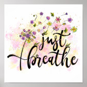 花を吸うセルフインスピレーショ気にンヨガ ポスター (正面)