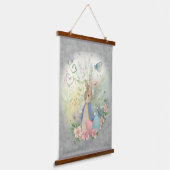 花を咲かせたイースターバニー 吊り下げ型タペストリー (傾斜あり)