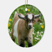 花を咲かせた矮性山羊 セラミックオーナメント (左)