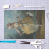 花を咲かせる庭の若い女性|過去記事 薄葉紙 (クラフト)