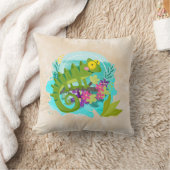 花を咲かせる熱帯トカゲ クッション (ブランケット)