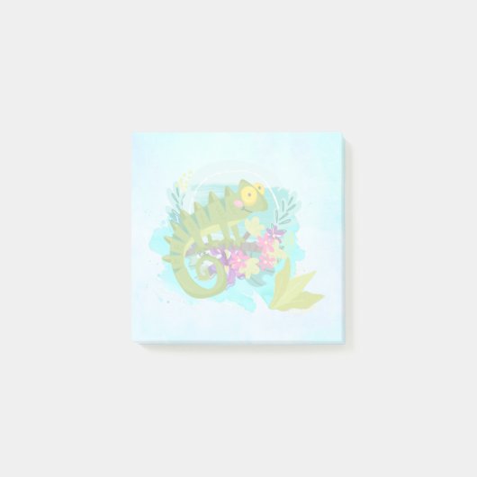 花を咲かせる熱帯トカゲ ポストイット (正面)