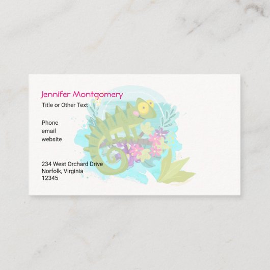 花を咲かせる熱帯トカゲ 名刺 (裏面)