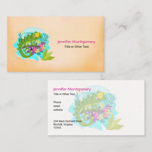 花を咲かせる熱帯トカゲ 名刺 (正面/裏面)