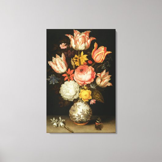 花を咲かせる静物 キャンバスプリント (正面)