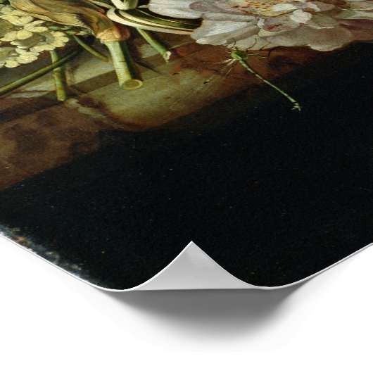 花を咲かせる静物 ポスター (角)