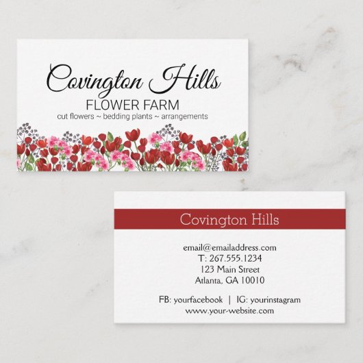 花を売る|フラワーファームの名刺 名刺 (正面/裏面)