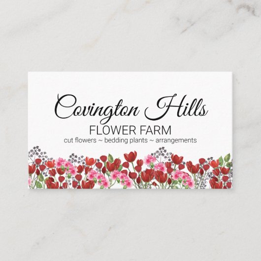 花を売る|フラワーファームの名刺 名刺 (正面)