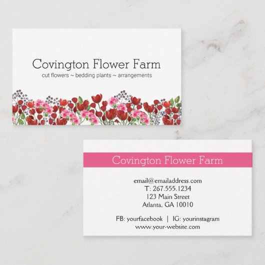 花を売る|農家市場 名刺 (正面/裏面)