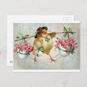 花を届けるイースターシック ポストカード (正面/裏面)